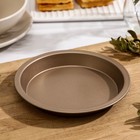 Форма для выпечки Доляна «Золото», 16×2,5 см, антипригарное покрытие, цвет коричневый - Фото 1