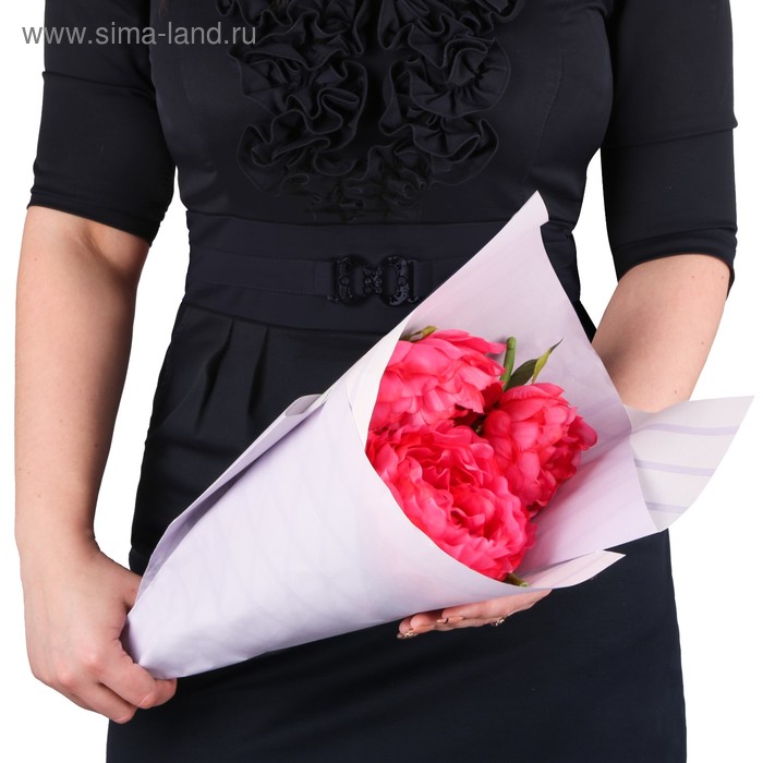 Пергамент флористический «Счастье в мелочах», сиреневый, 0,68 х 10 м - Фото 1