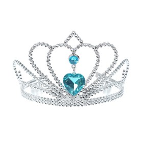 Корона «Сердечко», с камнями, цвета МИКС