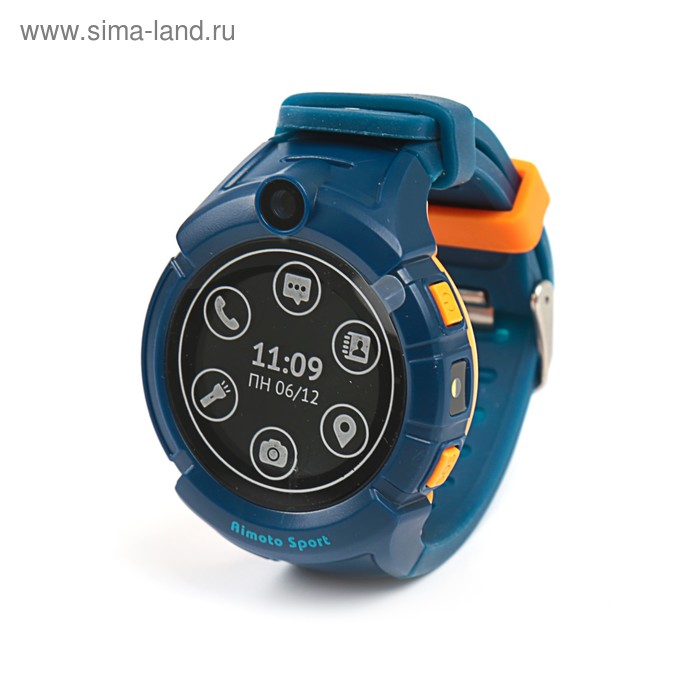 Часы умные детские Aimoto Sport GPS-трекер,экстр. вызов,SOS,вызов врача,синие - Фото 1