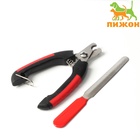 Набор по уходу за когтями: когтерез боковой (отверстие 9 мм) и пилка, микс цветов - фото 804022986