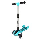 Самокат стальной FL-818, колёса PU d=120 мм, ABEC 7, свет,звук, имитация дыма, цвет голубой - Фото 2