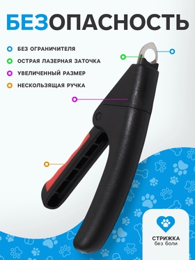 Когтерез-гильотина с нескользящей ручкой, 13.5×8×2 см, эконом, микс цветов