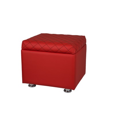 Пуф «Вега», с ящиком для хранения, 430×480×430 мм, цвет красный
