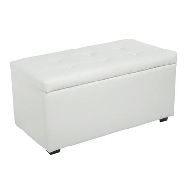 Пуф «Мартин», с ящиком для хранения, 400×800×420 мм, экокожа, цвет белый глянец