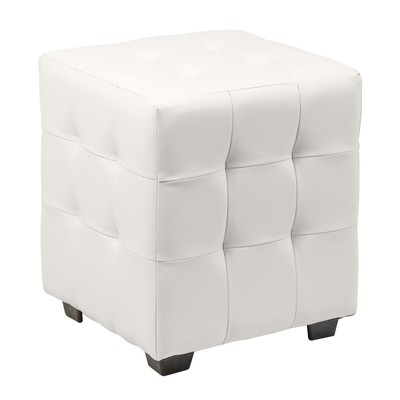 Пуф «Стенли», 400×400×420 мм, экокожа, цвет белый