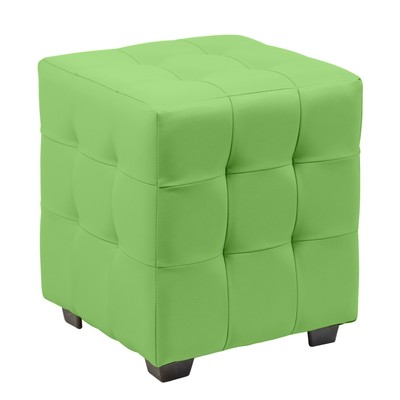 Пуф «Стенли», 400×400×420 мм, экокожа, цвет лайм