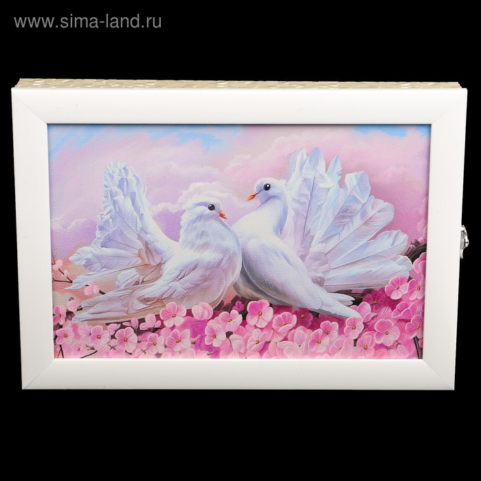 Ключница пластик "Белые голуби" 25х35 см - Фото 1