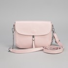 Сумка женская, отдел на молнии, 2 наружных кармана, цепь, длинный ремень, цвет пудра - Фото 2