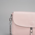 Сумка женская, отдел на молнии, 2 наружных кармана, цепь, длинный ремень, цвет пудра - Фото 4