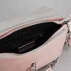 Сумка женская, отдел на молнии, 2 наружных кармана, цепь, длинный ремень, цвет пудра - Фото 5