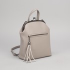 Сумка-рюкзак, отдел на фермуаре, 2 наружных кармана, цвет серый - Фото 1