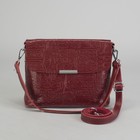 Сумка женская, отдел на молнии, наружный карман, цепь, длинный ремень, цвет бордовый - Фото 2