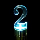 Свеча светодиодная "Цифра 2", цвет серебро - Фото 3