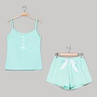 Пижама женская (майка, шорты) "Юта" цвет мята, р-р 42 - Фото 2