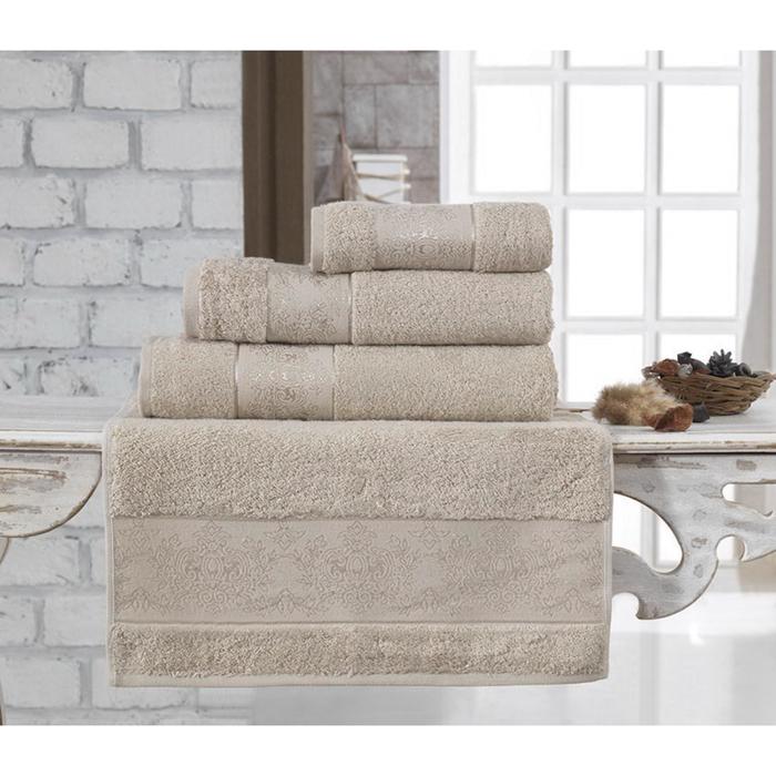 Полотенце махровое Karna Pandora, 500 гр, размер 50х90 см, цвет капучино - Фото 1