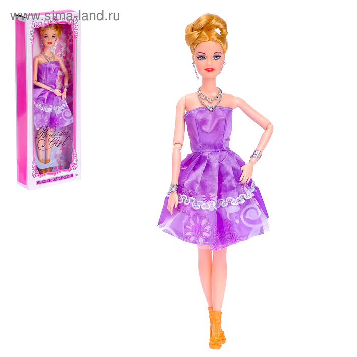 Кукла модель шарнирная «Олеся» в платье, с аксессуарами МИКС - Фото 1