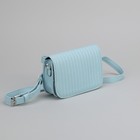 Сумка женская, отдел на молнии, наружный карман, цепь, поясной ремень, цвет голубой - Фото 1