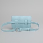 Сумка женская, отдел на молнии, наружный карман, цепь, поясной ремень, цвет голубой - Фото 3