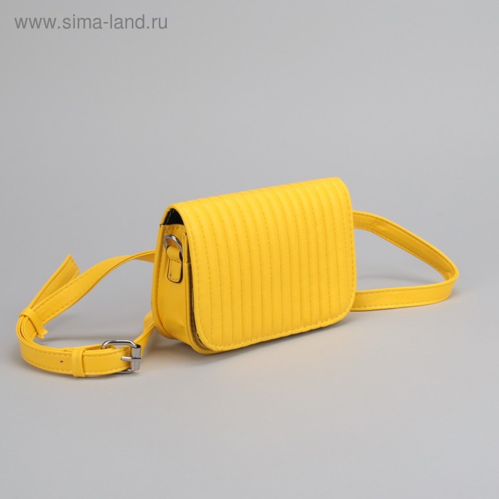 Сумка женская, отдел на молнии, наружный карман, цепь, поясной ремень, цвет жёлтый - Фото 1