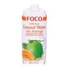 Кокосовая вода с манго "FOCO" 0,5 л Tetra Pak 100% натуральный напиток, БЕЗ САХАРА - Фото 1