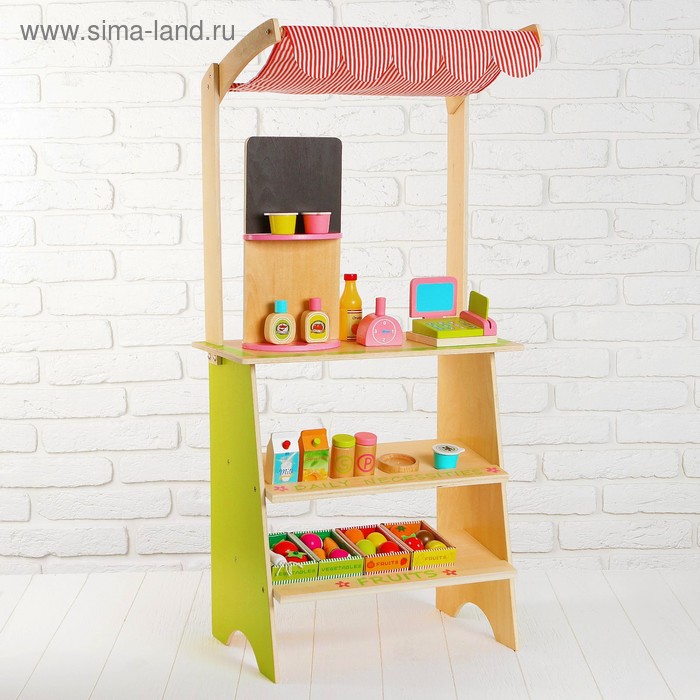 Игровой набор «Играем в магазин», деревянные продукты в наборе - Фото 1