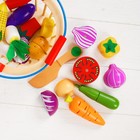 Игровой набор "Овощи в корзине", 14 овощей: 5,5 × 5 см - Фото 3