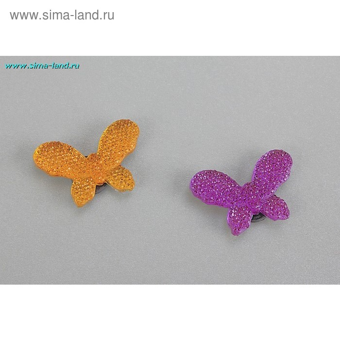 магнит пластик бабочка маленькая стразы 4*2,5 см - Фото 1