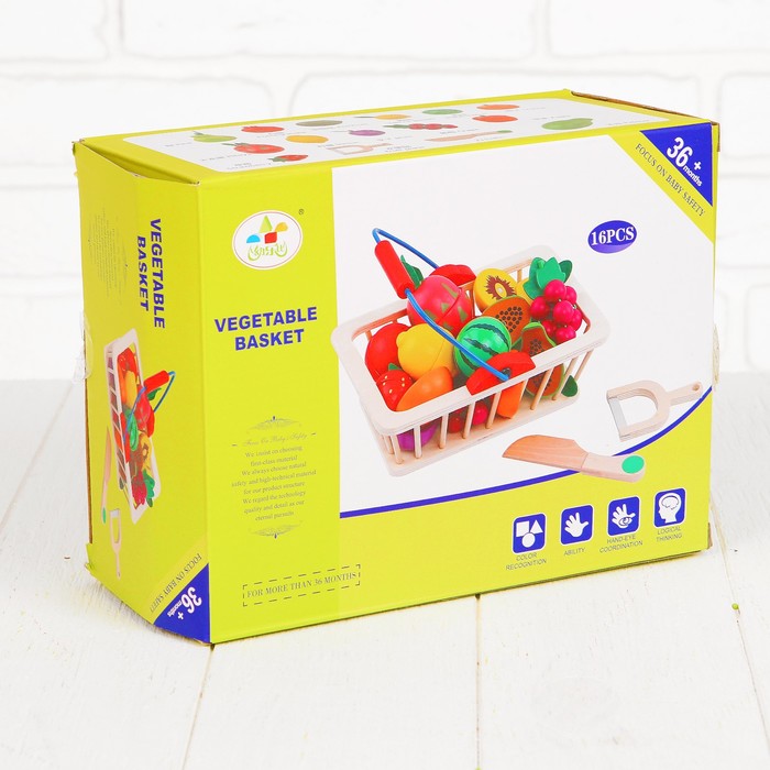 Игровой набор «Корзина с фруктами», 16 продуктов - фото 1890751921