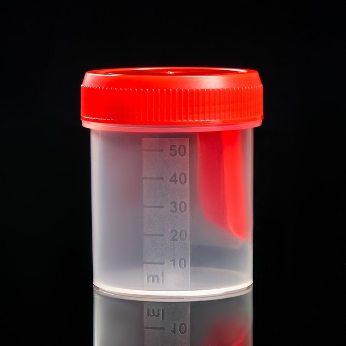 Контейнер для биопроб полимерный, стерильный, со шпателем, 60 мл - Фото 1