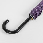 Зонт - трость полуавтоматический «Чёрточки», 10 спиц, R = 49 см, цвет фиолетовый - Фото 4