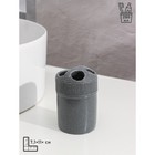 Набор аксессуаров для ванной комнаты «Лоск», 4 предмета (дозатор 200 мл, мыльница, 2 стакана), цвет серый - Фото 3