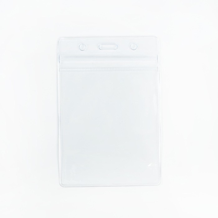 Бейдж - карман вертикальный, 120×80 мм, 25 мкр, с защёлкой - Фото 1