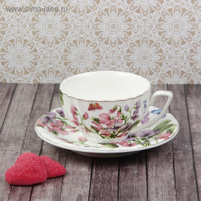 УЦЕНКА Чайная пара Доляна «Колокольчики»: чашка 180 мл, блюдце - Фото 1