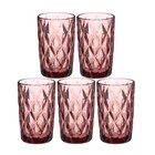 Набор стаканов 5 шт. «Круиз» 350 мл 8×8×12.5 см, розовый УЦЕНКА - Фото 1