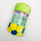 Плед велсофт  "Футбол" 200х200 см, зелёный,280 г/м2, 100% п/э - Фото 5