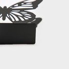 Салфетница Доляна «Бабочка», 13,5×4×9 см, цвет чёрный - фото 4243888