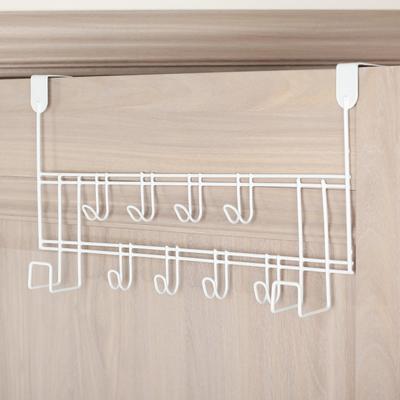 Вешалка на дверь на 8 крючков Доляна «Моно», 40.5×10×23 см, цвет белый