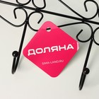 Вешалка на дверь на 5 крючков Доляна «Вензель», 38×22.5×10 см, чёрная - Фото 8