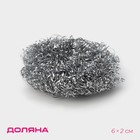 Губка для посуды Доляна, спираль, металлическая, 6×6×2 см - Фото 1