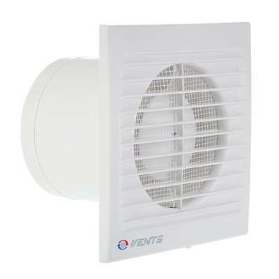 Вентилятор вытяжной VENTS 100 С К,  d=100 мм, 220-240 В, с обратным клапаном, цвет белый