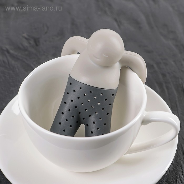Ситечко для чая Доляна «Человечек», 8.5×7×3 см, цвет серый - Фото 1