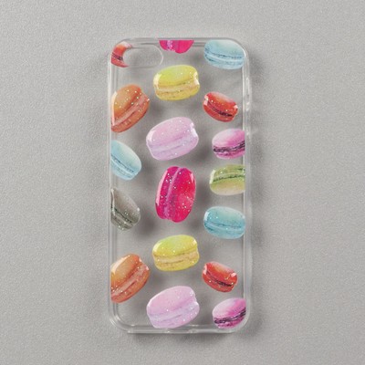 Чехол LuazON "Макаруны" для телефона iPhone 5/5s, силиконовый, прозрачный