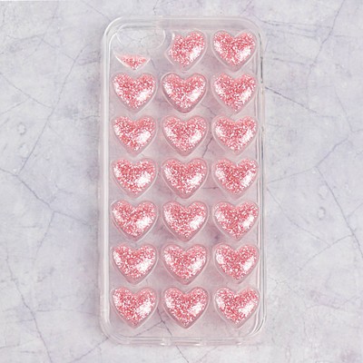 Чехол Luazon Сердечки для iPhone 5/5s, силиконовый, прозрачный