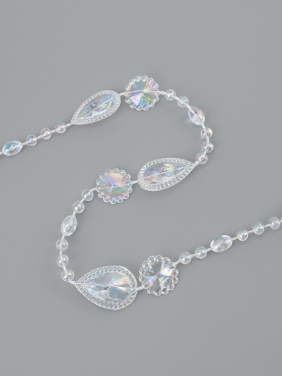 Бусы на нитях, с голографией, 15 мм, 9±1 м, прозрачные