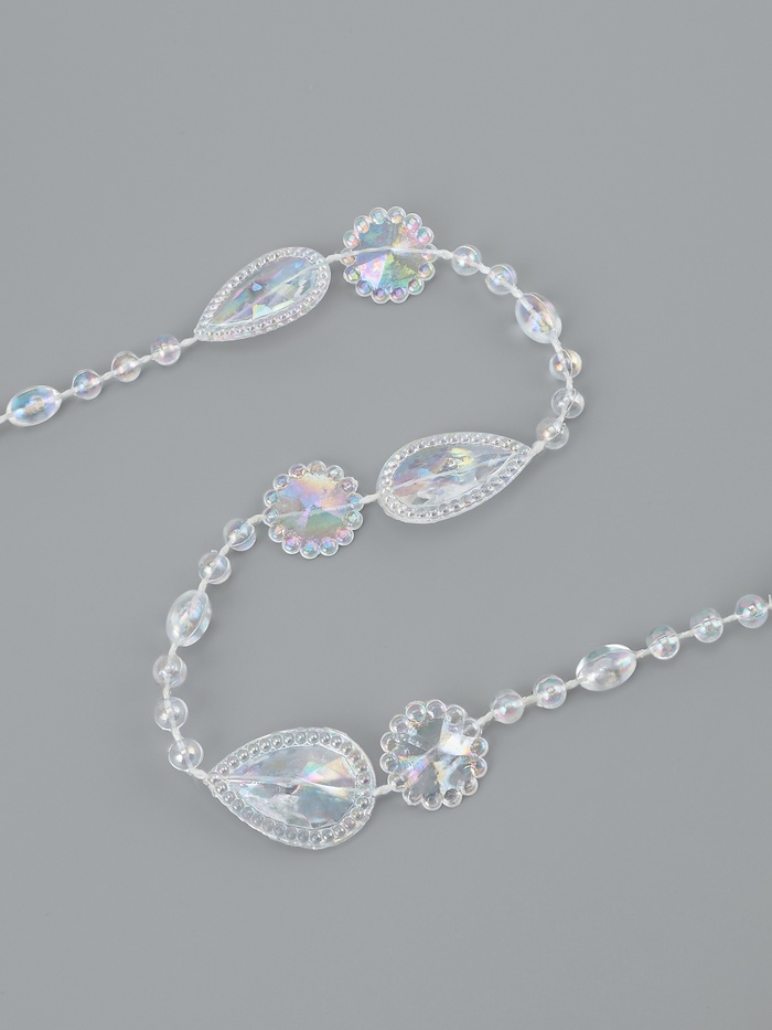 Бусы на нитях, с голографией, 15 мм, 9±1 м, прозрачные