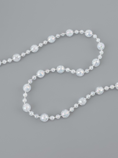 Бусы на нитях, с голографией, 8 мм, 9±1 м, прозрачные