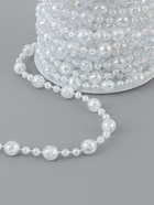 Бусы на нитях, с голографией, 8 мм, 9±1 м, прозрачные - Фото 2