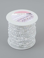 Бусы на нитях, с голографией, 8 мм, 9±1 м, прозрачные - Фото 4