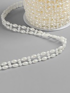 Жемчуг на нитях Арт Узор, плоский, 10 мм, 9±1 м, цвет молочный - Фото 3